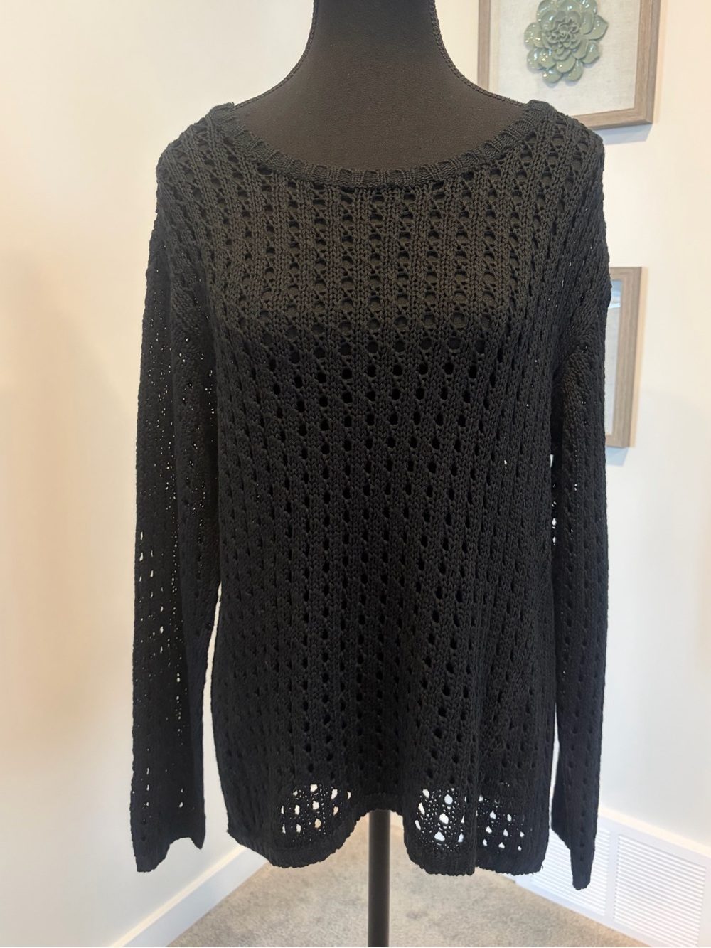 Retrod Black Open-Weave Goth Sweater NWT!